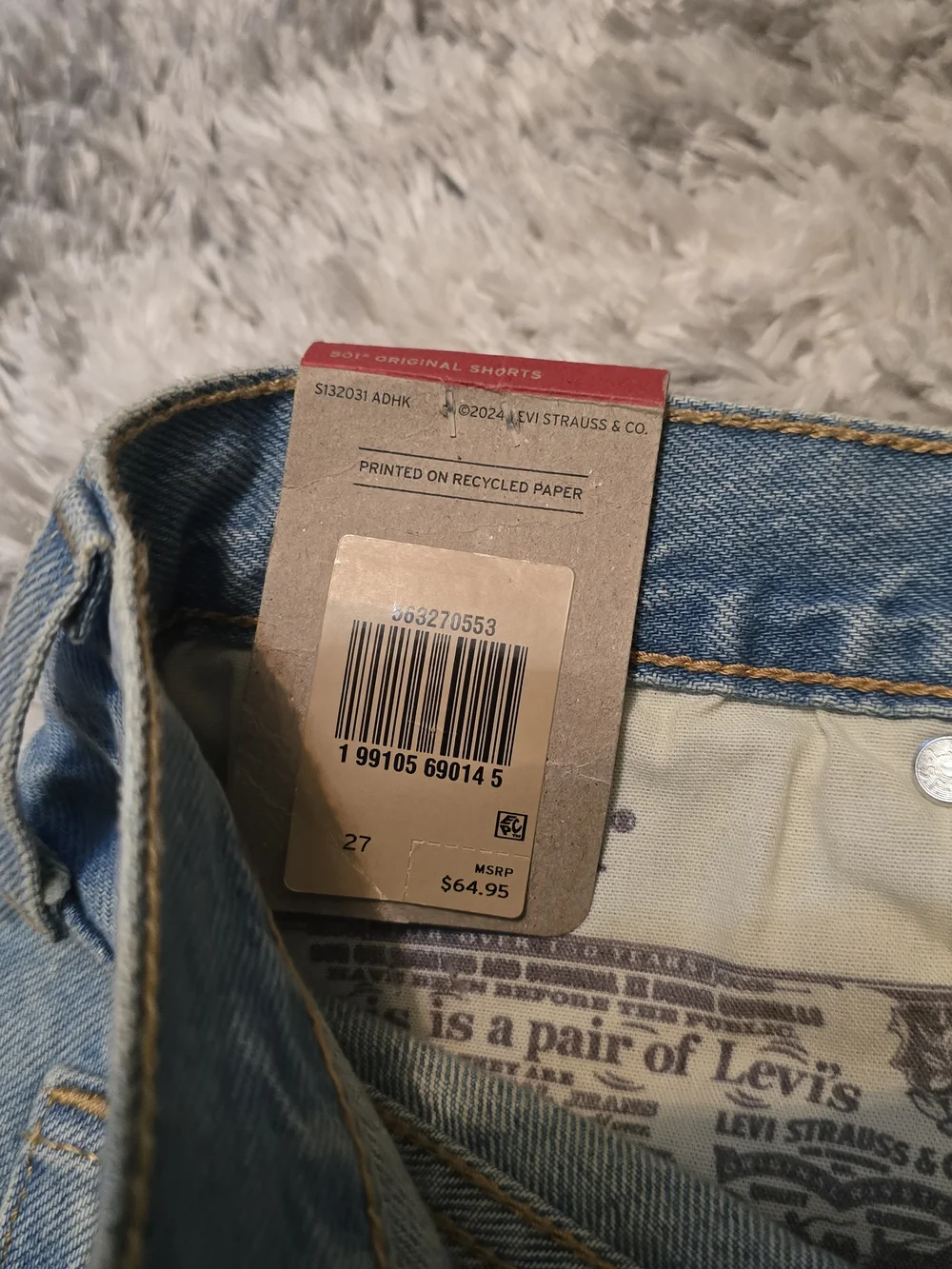Levi's 501 High-Rise Distressed Denim Shorts - Light Blue